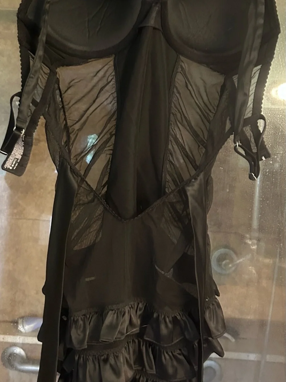 Black Ruffled Lingerie - Picture 2 of 2